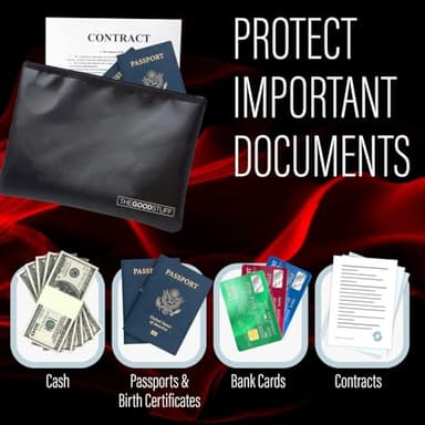 Fireproof Money Bag for Cash (10" x 13") – Waterproof Document Holder with Zipper, Protects Important Papers, Passports & Valuables from Fire & Water – Secure Storage for Home, Office & Travel - Image 3