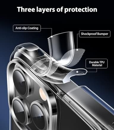 Mkeke for iPhone 16 Pro Max Case Clear [Not-Yellowing] [Military-Grade Drop Protection] Shockproof Protective Clear iPhone 16 Pro Max Case Phone Bumper case for Apple 6.9 inch 2024 - Image 6