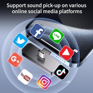 2 Pack Wireless Mini Lavalier Lapel Microphone for iPhone,Android Phone(2 in 1) - 65ft Cordless Clip on Dual Mics with Noise Reduction 6H Working Time for Video Recording Vlogging, YouTube,(Black) - Image 7