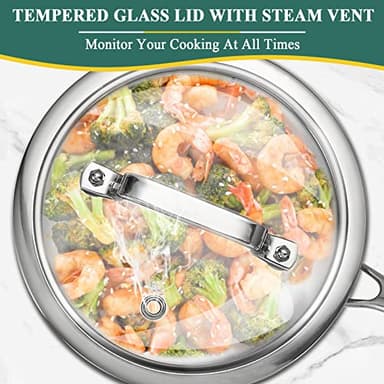 DELARLO Stainless Steel Small Brushed Saucepan With Lid, Induction Cooking Sauce Pot Pans, 18/8 Tri-Ply Heavy Bottom Saucier Cookware, Dishwasher Safe & Oven Safe(2 Quart) - Image 4