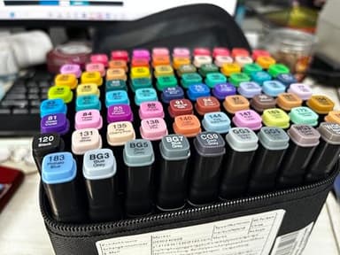 Kebuye 80 Colors Alcohol Markers Set, Dual Tips Blender Art Markers for Drawing Sketching Coloring Artist Pens and Underlining, Professional Permanent Sketch Marker for Kids Adult Coloring - Image 10