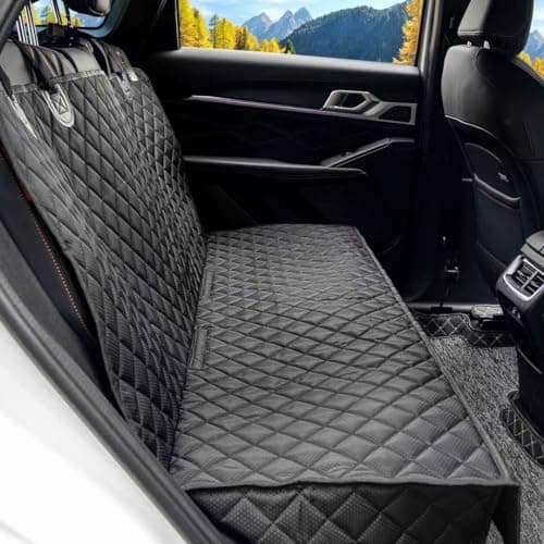 NYLSYT Dog Car Seat Cover for Back Seat, Dog Seat Covers Pet Rear Seat Cover, Waterproof Car Bench Seat Protector, Interior Backseat Covers Mat for Cars, SUVs and Vans (Black, 52"x48") - Image 1