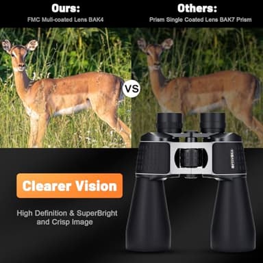 OPTIVORA 20 * 70 Binoculars for Adults High Powered for Bird Watching,Hunting and Traveling with BAK4 Lens,Kit Also Includes Long Range Binoculars Tripod Adapter,Compass and Carrying Bag - Image 4