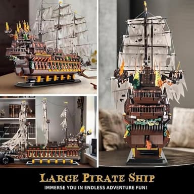 Mould King Large Pirates Ship Model Building Blocks Kits, MOC Dutchman Building Block Pirate Ship Construction Set to Build, Toys Gift for Age 14+/Adult Collections Enthusiasts (4364+Pieces) - Image 3