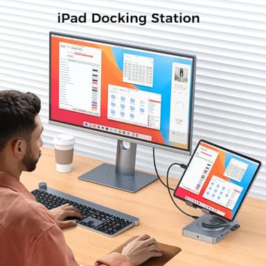 Versatile USB C Docking Station for iPad (USB-C), 11-in-1 with SD TF 4.0 Reader, 4K@60Hz HDMI, RJ45, Audio, USB A, USB c, Rotatable, Also for Tablet, Steam Deck, ROG Ally, Legion Go, with 65W Adapter - Image 2