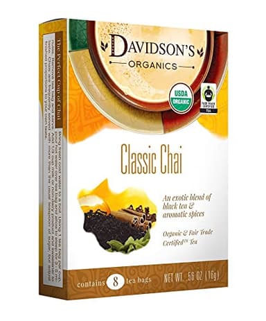 Davidson's Organics, Classic Chai, 8-count Tea Bags, Pack of 12 - Image 1