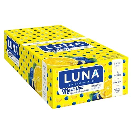 LUNA Bar - Mash-Ups LemonZest + Blueberry Flavor - Snack Bars - Non-GMO - Gluten-Free Protein Bars - Made with Organic Oats (15 Pack) - Image 1