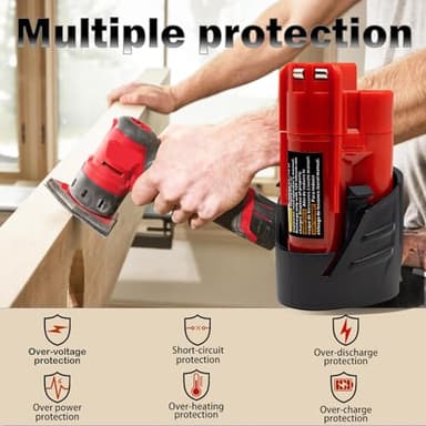 Bmcot 2Packs 4.0Ah Replacement Battery Compatible with Mke 12V Lithium Ion Battery 48-11-2420 48-11-2440 48-11-2402 48-11-2411 48-11-2412 Cordless Power Tools - Image 4