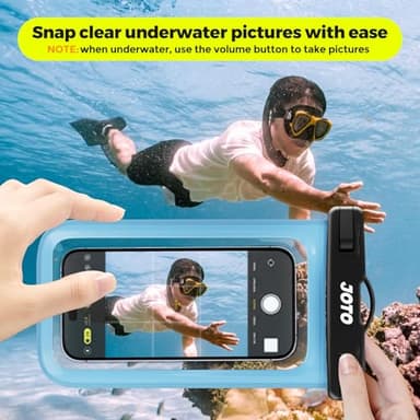 JOTO Universal Waterproof Pouch Case for iPhone 16 15 14 13 Plus Pro Max, IPX8 Cellphone Dry Bag 12 11 Pro Max XR X 8 7 6S Plus SE, Galaxy S23 S22 S21 S20+ S20 S10 Plus Note, Pixel up to 7" -Blue - Image 3