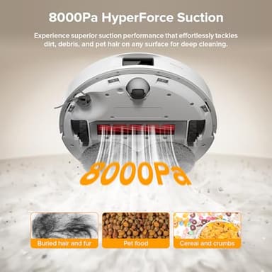 roborock Qrevo Series Robot Vacuum and Mop, 8000Pa Suction, Upgraded from Qrevo S, Anti-Tangle Brush, Smart Obstacle Avoidance, Auto Mop Washing, All-in-One Dock, 200RPM Spinning Mops, White(QV 35A) - Image 3