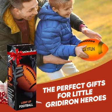 Light Up Football Gifts for Boys 8-12: LED Youth Glow in the Dark Footballs Size 6 Kids Games Cool Toys 8-13, Sports and Outdoor Birthday Gifts for 6 7 9 10 11 12 13 Year Old Boy Girl Teens - Image 6
