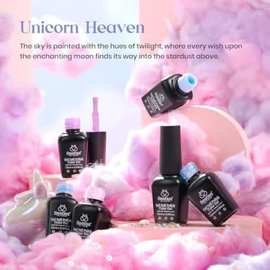 Beetles Shimmer Glitter Gel Nail Polish Set, 6 Colors Pearl Gel Polish Baby Blue Shimmer Baby Pink Glitter Purple Mermaid, Nail Drawing Soak Off Uv Led Swirl Gel Polish Shell Thread Gift for Women - Image 6