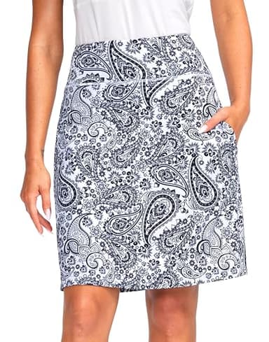 Viodia Women's 20" Knee Length Skorts Skirts Athletic Tennis Golf Skirt for Women Modest Sports Casual Summer Skirt with 5 Pockets - Image 1