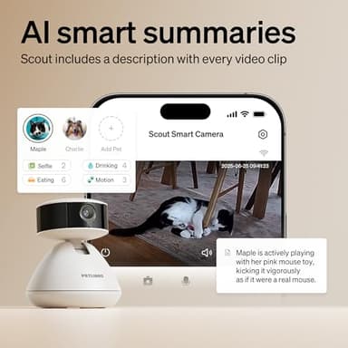 PETLIBRO AI Dog Camera Pet Camera Indoor with Phone App [Multi-Pet Recognition, Daily Activity Analysis & Smart Summaries] Cat Cam 360° View, 1080P Dog Cam Night Vision, 2-Way Audio WiFi Cam - Image 3