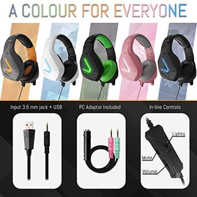 Orzly Gaming Headset (Green) for PC and Gaming Consoles PS5, PS4, Xbox Series X | S, Xbox ONE, Nintendo Switch & Google Stadia Stereo Sound with Noise Cancelling mic - Hornet RXH-20 Sagano Edition - Image 7