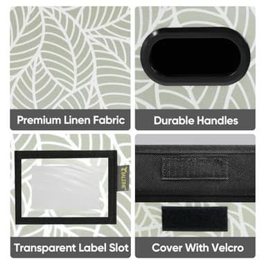 BALEINE File Organizer Box with Lid, Collapsible File Folder Organizer with Plastic Slide, Hanging File Folder Box for Office Document Storage (2 Pack, Antique Foliage) - Image 7
