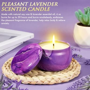 Birthday Gifts for Women Self Care Gifts Get Well Soon Gifts, Lavender Relaxing Spa Gifts Basket Care Package w/ Flannel Blanket 40 OZ Tumbler, Christmas Gifts for Mom Wife Grandma Friends Sisters Her - Image 5