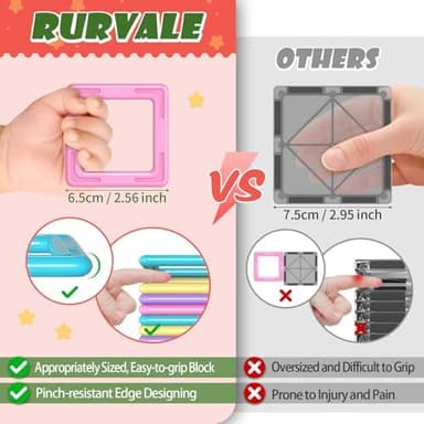 Toddler Girl Toys, Magnetic Tiles Basic Set, Birthday Gifts Ideas for Girls Age 3-5, Magnetic Building Blocks, Magnet STEM Montessori Toddler Kids Christmas Toys Gifts for 3 4 5 6 7 Year Old Girls - Image 7