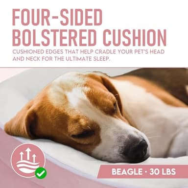 OhGeni Orthopedic Dog Couch Pet Sofa Large Sized Cat Beds with Comfort Foam Support, Soft Comfortable Fabric, Machine Washable Waterproof Removable Cover, 35-Inch (Pink) - Image 4