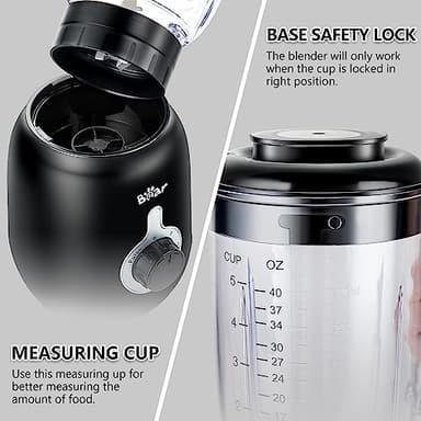 Bear Blender, 2025 New 700W Smoothie Countertop Blender with 40oz Cup for Shakes and Smoothies, 3-Speed for Crushing Ice, Puree and Frozen Fruit with Autonomous Clean - Image 5