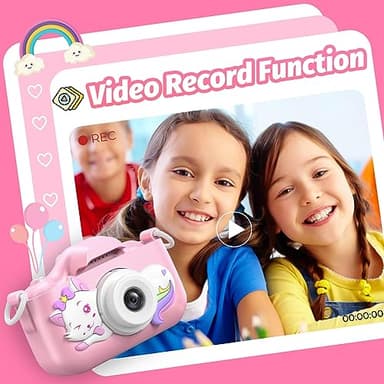 Goopow Kids Selfie Camera Toys for Girls Age 3-9, Digital Video Camera Toy with Protective Cover,Christmas Birthday Festival Gifts for 3-9 Year Old Girls Boys- 32GB SD Card Included (DC-H21-PINK) - Image 5