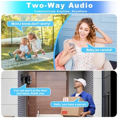 Solar Security Cameras Wireless Outdoor, 2K PTZ WiFi 3MP Indoor Security Camera for Home with Spotlight, PIR Motion Detection,Siren, Color Night Vision, 2-Way Talk, SD/Cloud Storage - Image 6