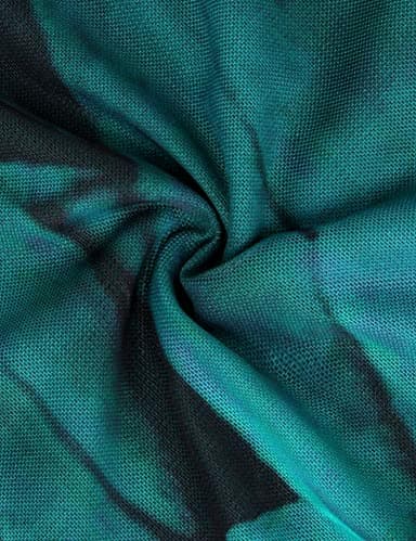 Furnex Womens Tunic Tops,Womens Blouses and Tops Dressy Casual Ruffle Sleeve Tunics for Women Loose Fit Pleated Front Mesh Blouse Short Sleeve Summer Tunic Tops for Leggings Plus Size Peacock Blue XL - Image 4