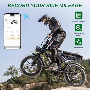 Besintu MOVCAN Electric Bike for Adults,1500W Motor 20 in Fat Tire Ebike,Up to 32MPH & 120 Miles,31.2AH Removable Dual Battery, 7 Speed Gear, Hydraulic Brakes&Full Suspension Electric Dirt Bicycle - Image 8