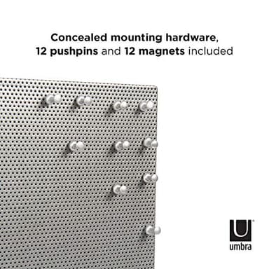 Umbra Bulletboard – Cork Board, Bulletin Board and Magnetic Board for walls – Modern Look with Dual Surface Design – Includes 12 Pushpins and 12 Magnets, 21x15 Inches - Image 4