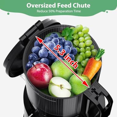 Aeitto Juicer Machines with 5.3" Large Feed Chute, Masticating Juicer for Whole Vegetable and Fruit - Image 2