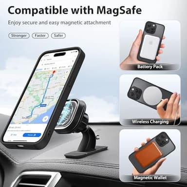 GolbinBox 360° Spin Magnetic Stand for iPhone 15 Pro Max Case, [Compatible with MagSafe], [Full Camera Protection] [16FT Military Drop Protection], Slim Translucent Matte Phone Case, Black - Image 5