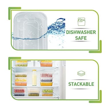 PrepNaturals 10 Pack Meal Prep Containers - 10 Pack of 25 Oz 100% BPA-free Plastic Food Storage Containers with Lids - Reusable Plastic Containers with Lids - Dishwasher Safe Lunch Containers - Image 5