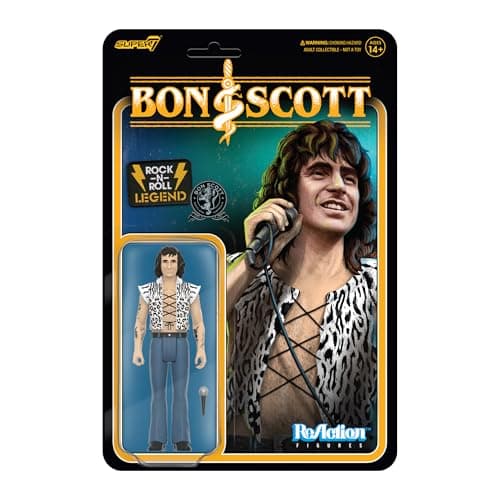 Super7 Bon Scott (Leopard Print) - 3.75" Bon Scott Action Figure with Accessory Classic Rock Collectibles and Retro Toys - Image 1