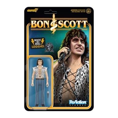 Super7 Bon Scott (Leopard Print) - 3.75" Bon Scott Action Figure with Accessory Classic Rock Collectibles and Retro Toys - Image 1