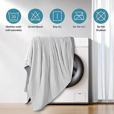 EASELAND Cooling Comforter King, Cold Touch Fabric Absorbs Body Heat, Double-Sided Cool Design Soft Fluffy Cooling Blanket for Night Sweats Hot Sleeper (Grey, King(108"x90")) - Image 6