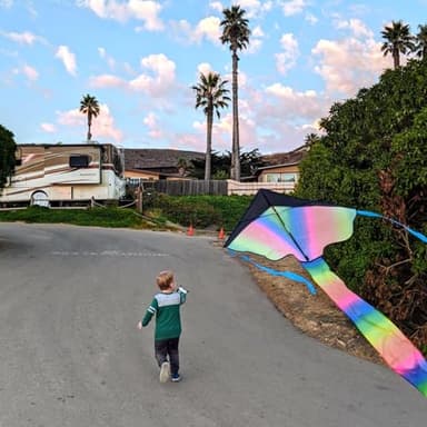 Simxkai 3 Pack Kites-Rainbow Delta Kite, Red Octopus, Blue Butterfly, Easy to Fly for Kids & Adults - Image 5