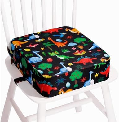 Toddler Booster Seat for Kitchen Chair, Non-Slip Kids Dining Table Booster Seat with Adjustable Safer Straps, Portable Baby Eating Travel Camping Increasing Cushion - Image 2