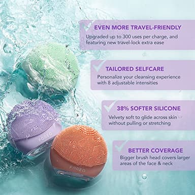 FOREO LUNA 4 go Face Cleansing Brush & Firming Massager - Premium Face Care - Enhances Absorption - Simple Skin Care Tools - For All Skin Types - Lavender - Image 6