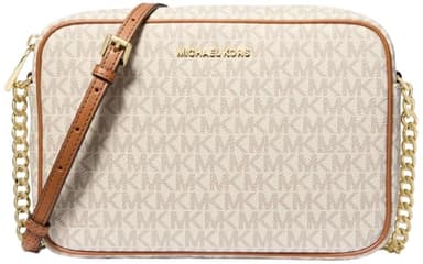 Michael Kors Jet Set Large Crossbody, Gold-Tone Hardware/Vanilla, One Size - Image 1