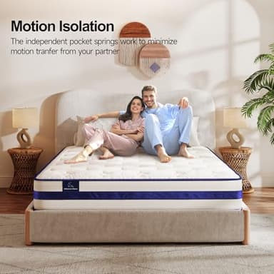 Twin XL Mattress 12 Inch-Hybrid Mattress in a Box-Individual Pocket Springs with Breathable Memory Foam College Dorm Room Essentials-Extra Long Twin Size Bed-Medium Firm Feel for Youth and Kids - Image 7