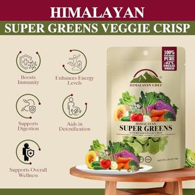 Himalayan Chef Superfood Veggie Crisp 30g each Freeze-Dried Super Greens Snack 30+ Organic Green Veggie Mix Protein-Rich, Nutrient-Packed, Gluten-Free - Image 8