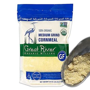 Great River Organic Milling, Specailty Flour, Medium Grind Corn Meal, Stone Ground, Organic, Non-GMO, 24 Ounces (Pack of 4) - Image 5