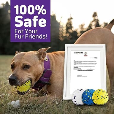 Kimee Dog Balls Tennis Ball Toys Dog Toys for Aggressive Chewers Durable Teething Chew Toys Water Toy Fetch Ball for Large Medium Small Dog and Puppies (4 Balls) - Image 6