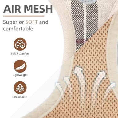 PUPTECK Adjustable Pet Harness Collar &Leash Set Step in for Small Dogs Puppy &Cats Outdoor Training &Running, Soft Mesh Padded Reflective Vest Harness,M: Chest girth: 16-18in Collar: 11.8-15.7in - Image 2