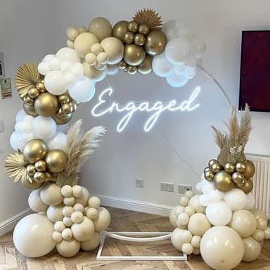PartyWoo Pearl Beige Balloons 140pcs Different Sizes Pack of 18 12 10 5 Inch Off White Sand Cream Ivory Balloon Arch Kit Garland for Wedding Bridal Baby Shower Birthday Party Decorations White-Z41 - Image 5