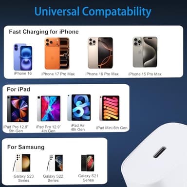 for iPhone 17 Charger Fast Charging, 30W USB C iPhone 17 Pro Max Chargers Block with 10Foot Long Type C Charger Fast Charging Cable Cord for iPhone 17 16 15 Pro/Pro Max/Plus Series/Android Phone - Image 5