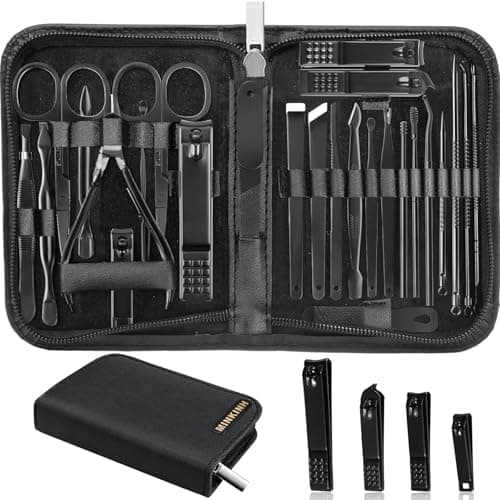 MINKINH Manicure Set Professional Nail Clipper Kit-26 Pieces Stainless Steel Manicure Kit,Nail Care Tools with Luxurious Travel Case - Image 1