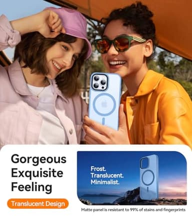 CANSHN Magnetic Compatible with iPhone 16 Pro Case [Compatible with Magsafe] [Translucent Matte] Slim Thin Shockproof Protective Bumper Phone Case Cover 6.3 Inch - Light Blue - Image 6