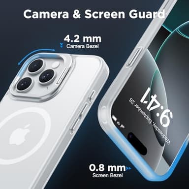 Beasyjoy Magnetic Case for iPhone 16 Pro Max with Stand, Compatible with MagSafe, Military Grade Protection Built-in Kickstand, Protective Translucent Slim Phone Case for iPhone 16 Pro Max 6.9", Clear - Image 6