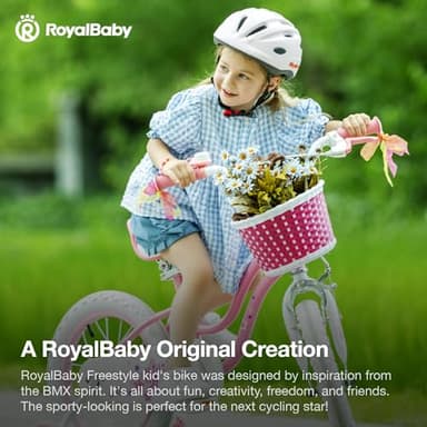 RoyalBaby Stargirl Kids Bike 16 Inch Girls Bicycle for Children with Training Wheels, Kickstand & Basket, Rose Pink - Image 4